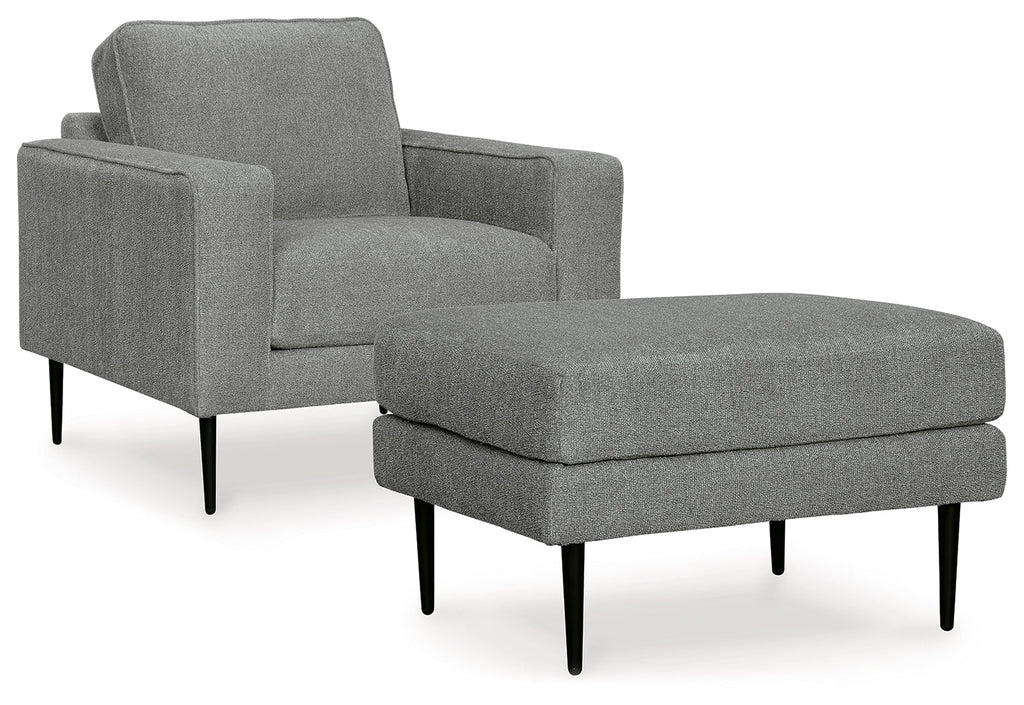 Hazela Charcoal Chair and Ottoman