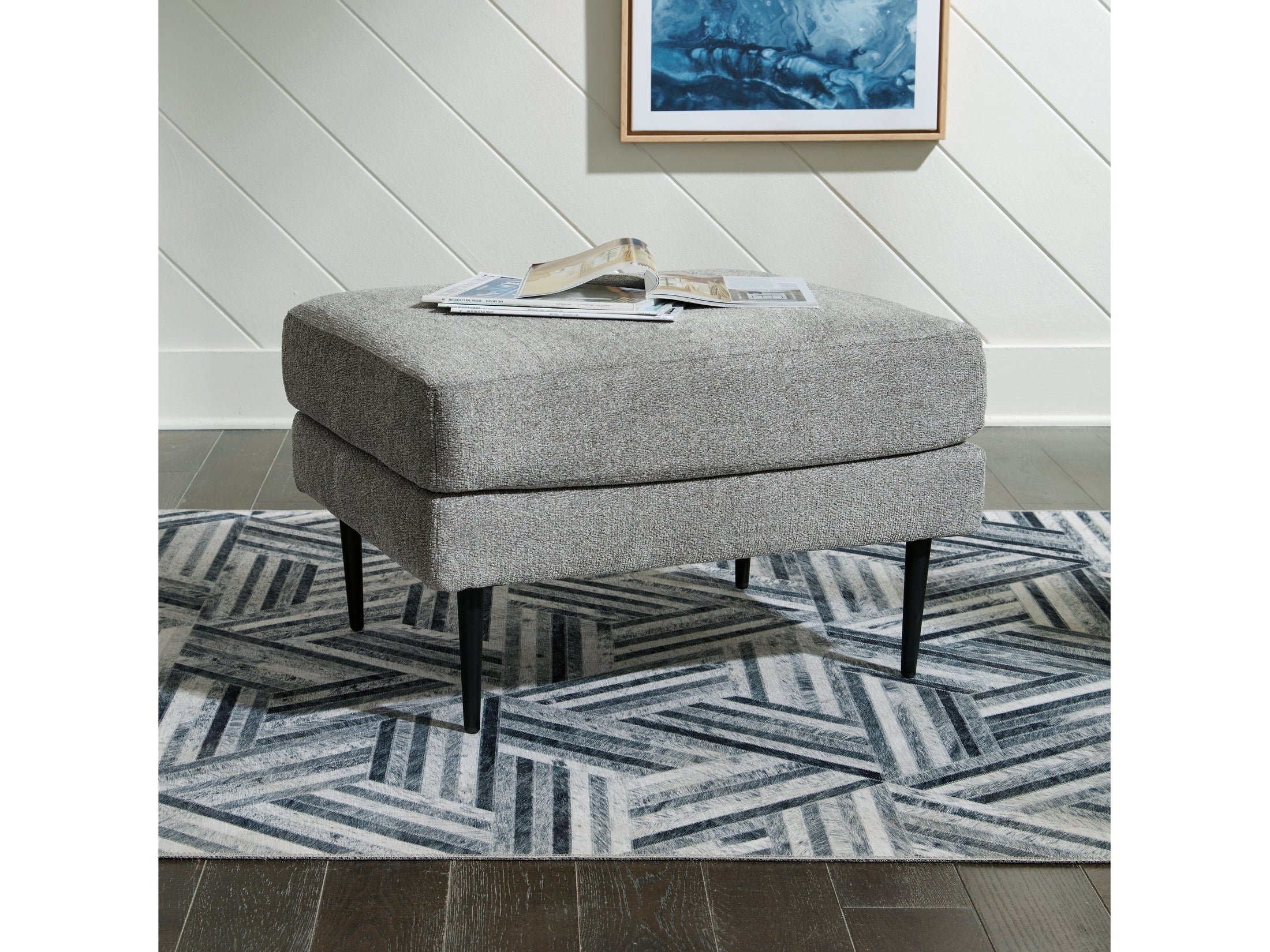 Hazela Charcoal Ottoman