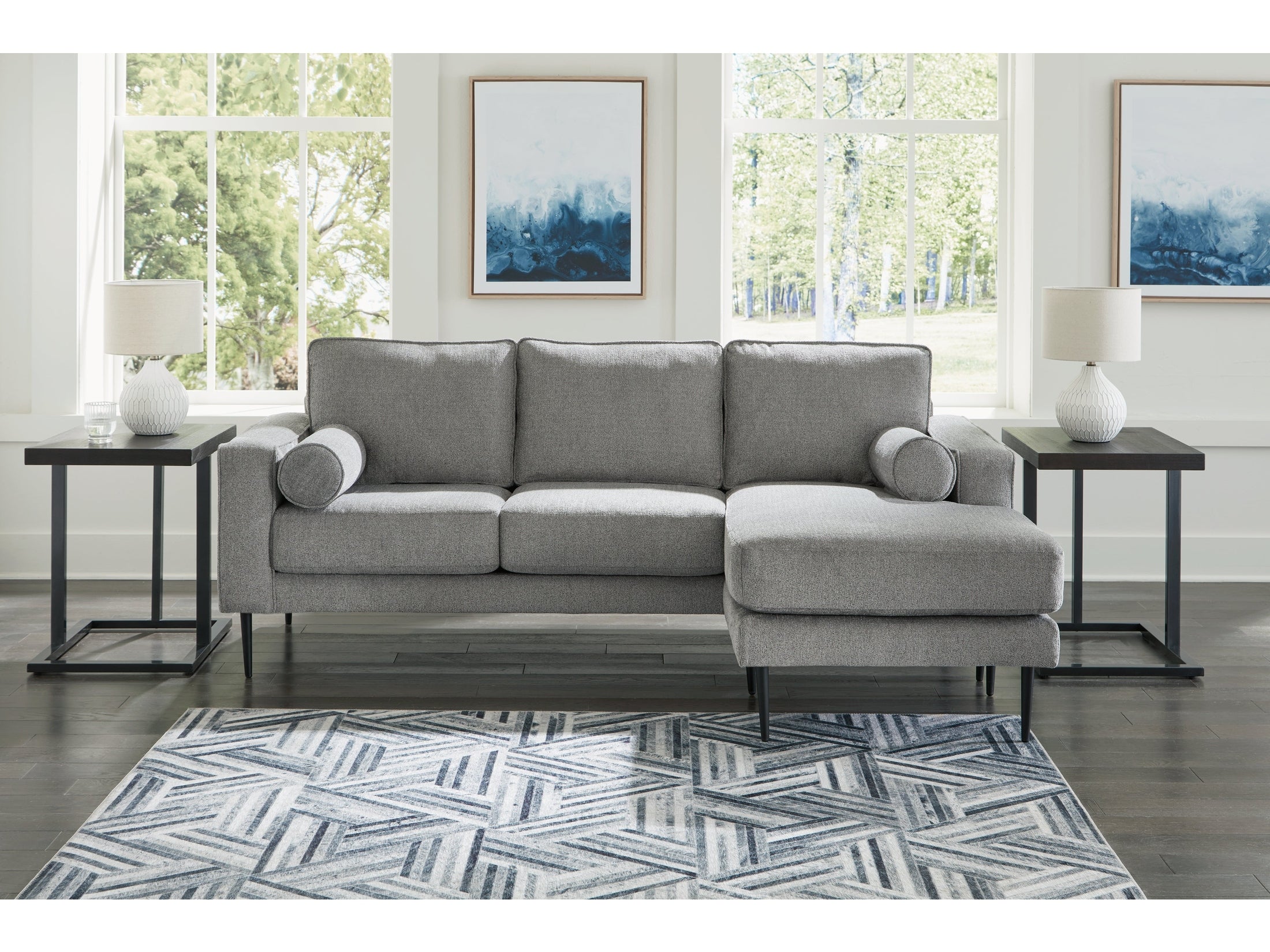Hazela Charcoal Sectional Sofa