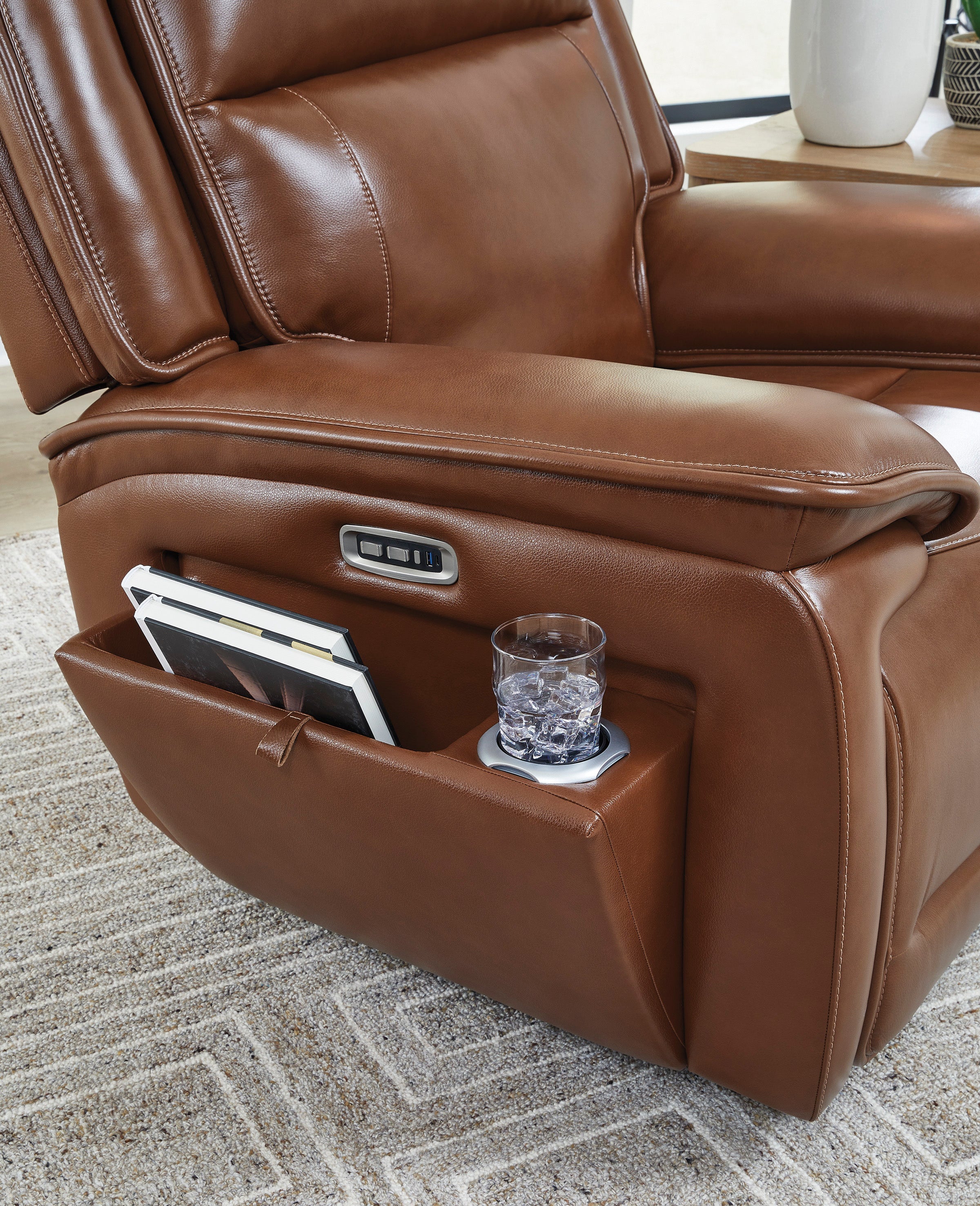Healy Pier Chocolate Power Recliner
