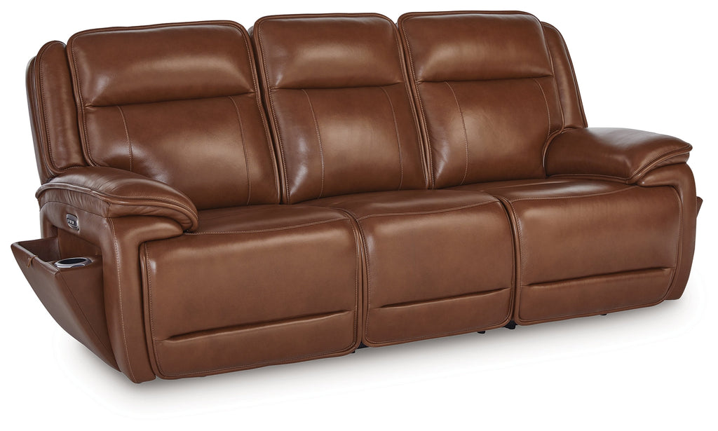 Healy Pier Chocolate Power Reclining Sofa and Loveseat