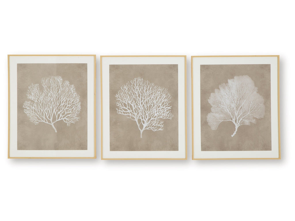 Hendridge Taupe/White Wall Art Set (Set of 3)