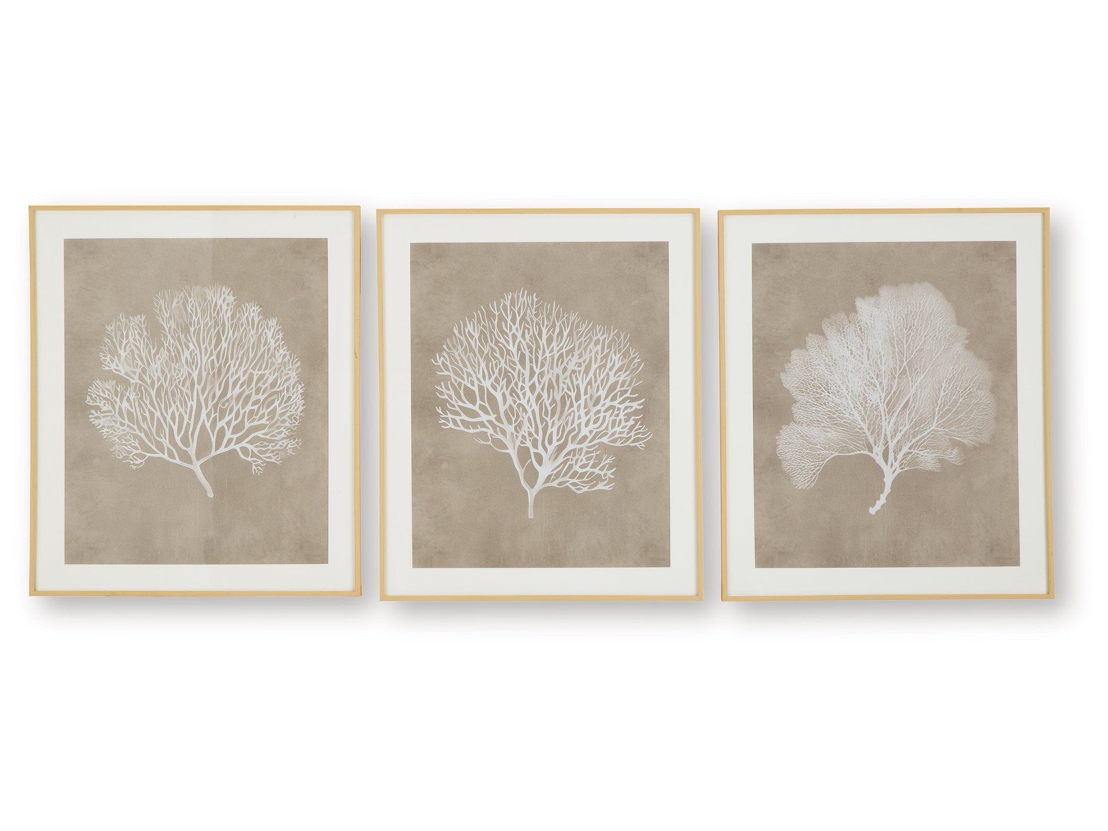 Hendridge Taupe/White Wall Art Set (Set of 3)