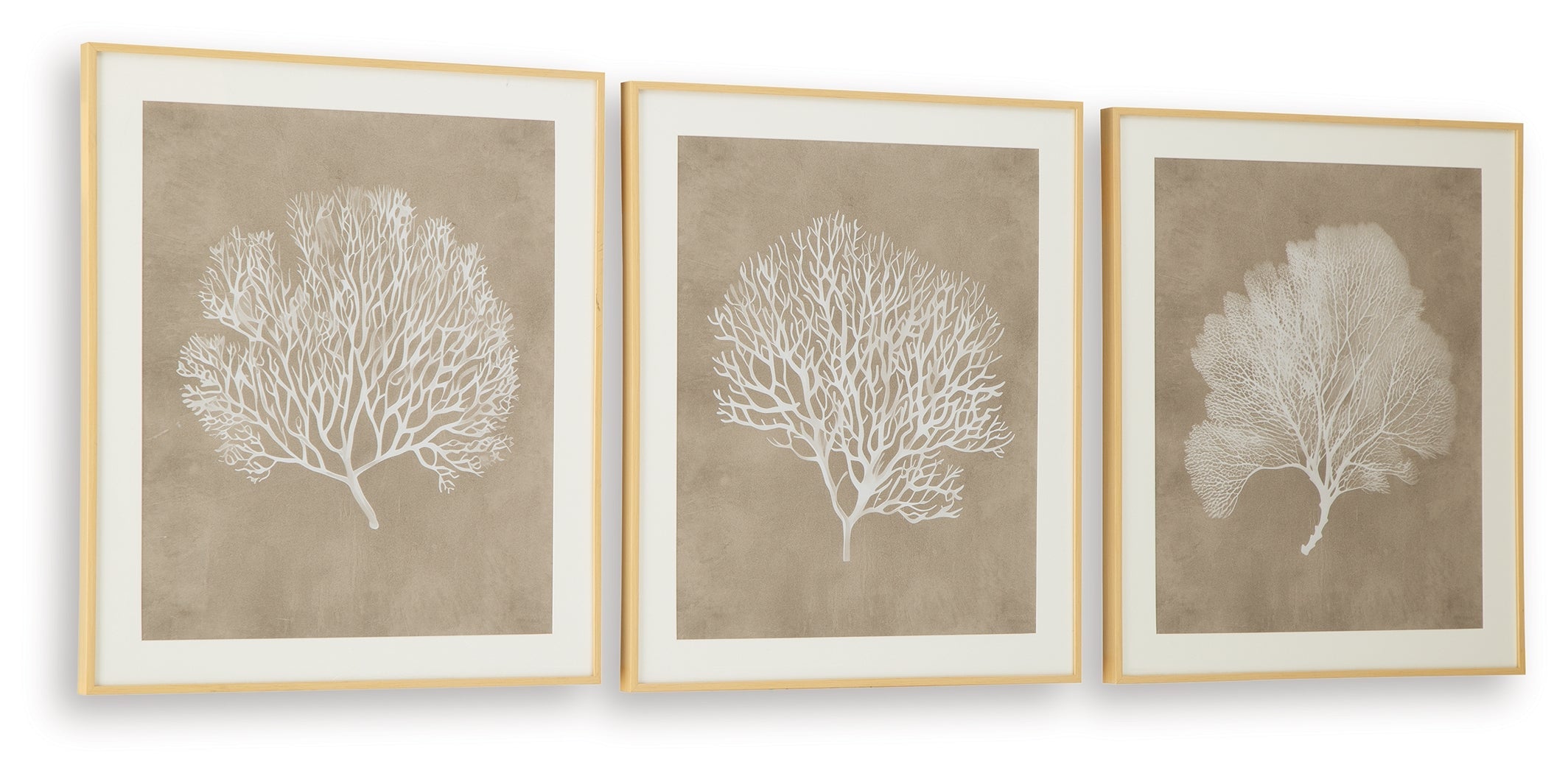 Hendridge Taupe/White Wall Art Set (Set of 3)