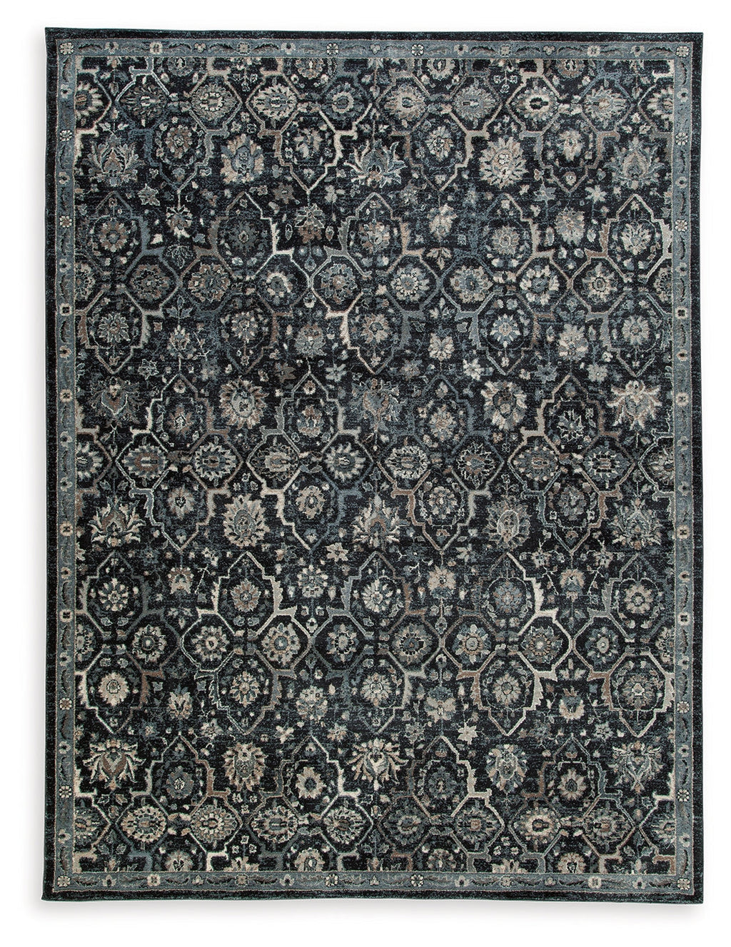 Hilcott Blue/Cream/Brown 7'10" x 10'6" Rug
