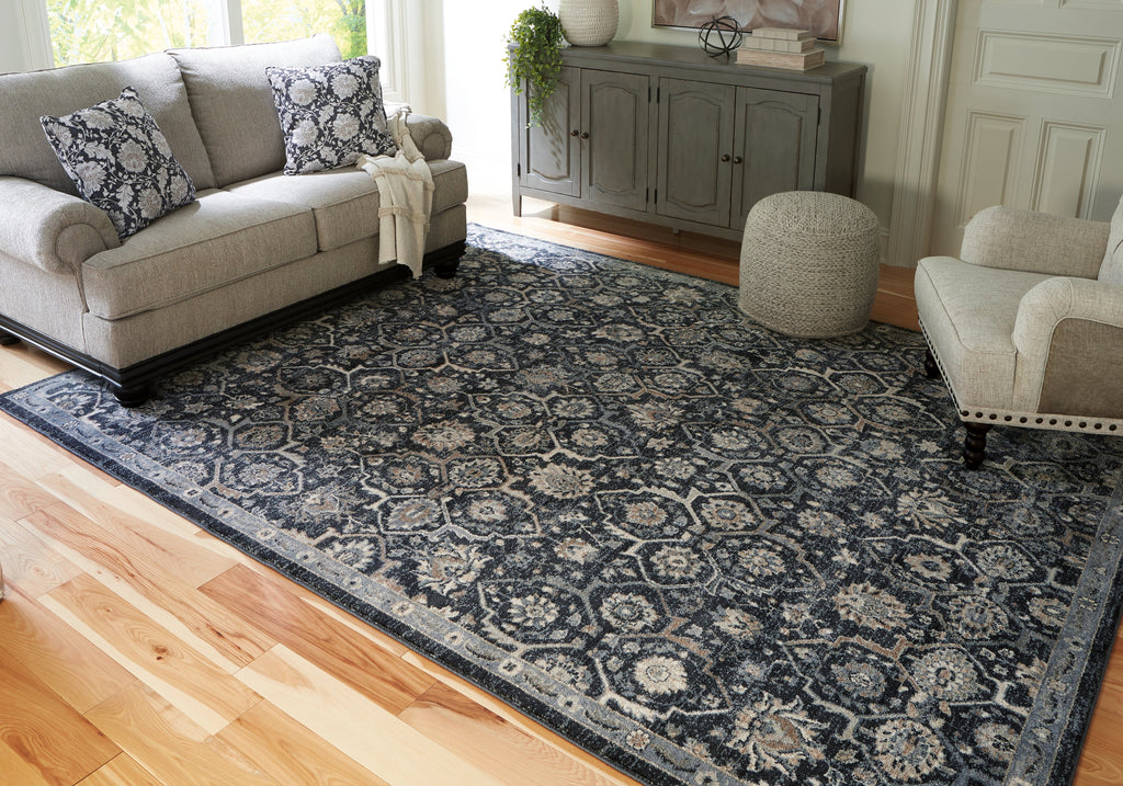 Hilcott Blue/Cream/Brown 7'10" x 10'6" Rug
