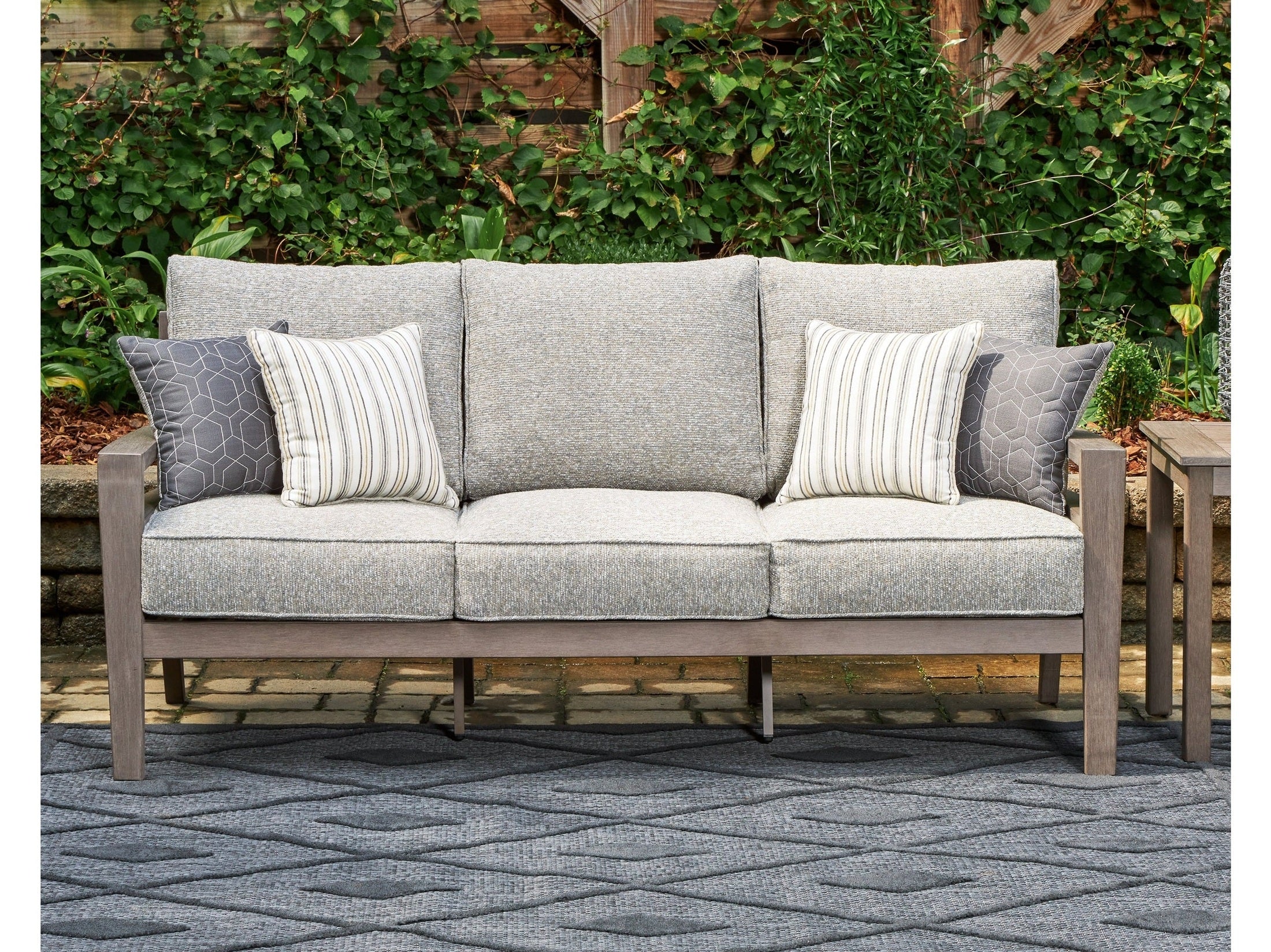 Hillside Barn Gray/Brown Outdoor Sofa with Cushion