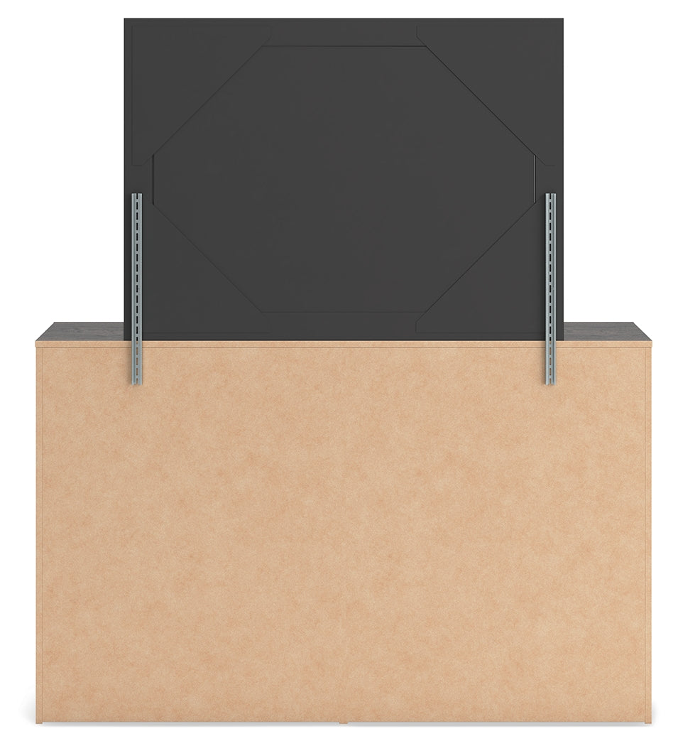 Hollivern Dark Gray Dresser & Mirror