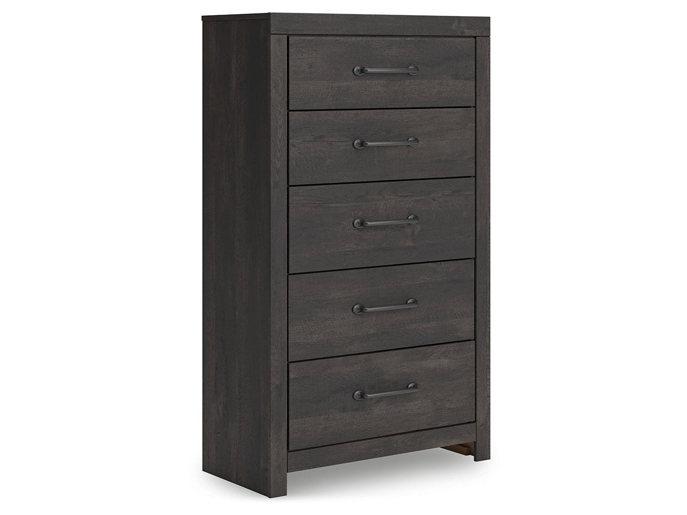 Hollivern Dark Gray Five Drawer Chest