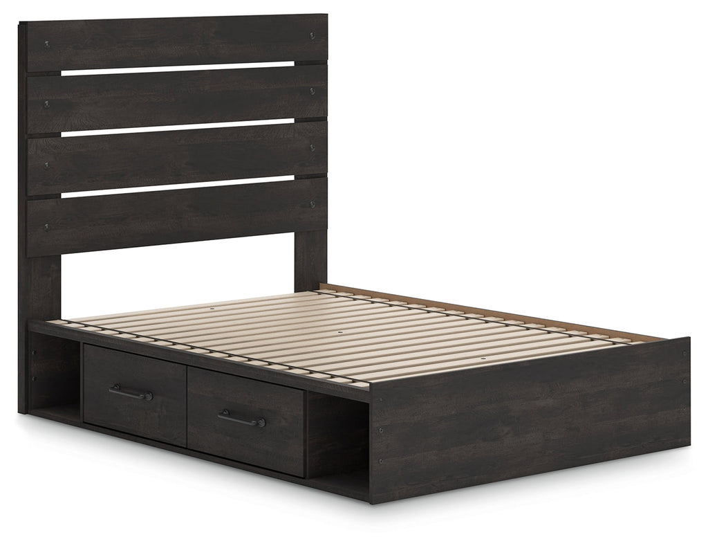 Hollivern Dark Gray Full Panel Youth Bed w/Storage