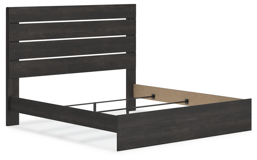 Hollivern Dark Gray King Panel Bed