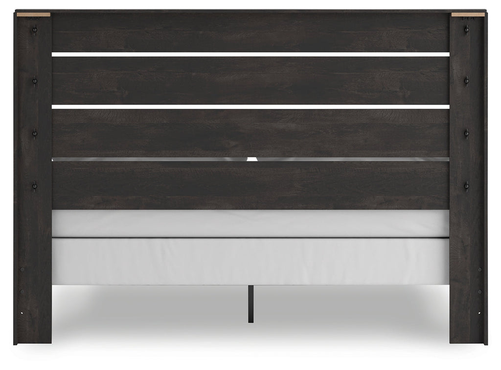 Hollivern Dark Gray King Panel Bed