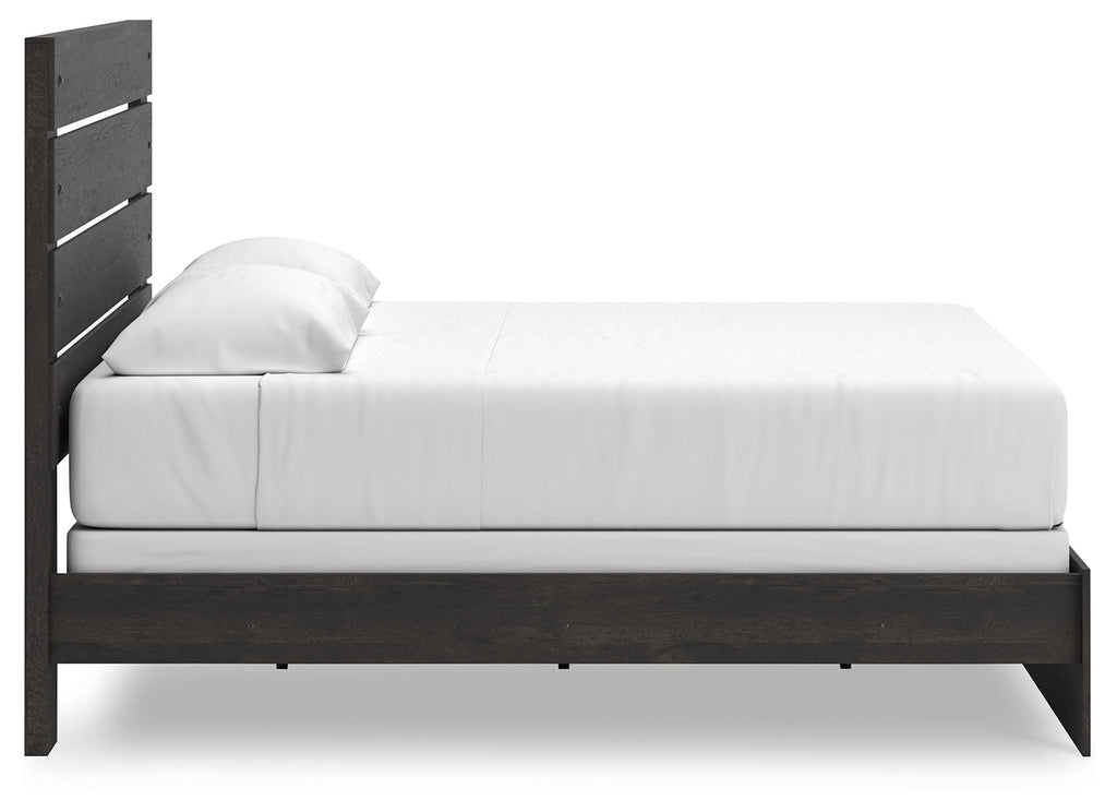 Hollivern Dark Gray King Panel Bed