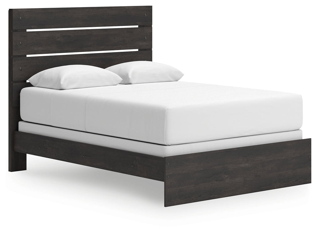 Hollivern Dark Gray Queen Panel Bed