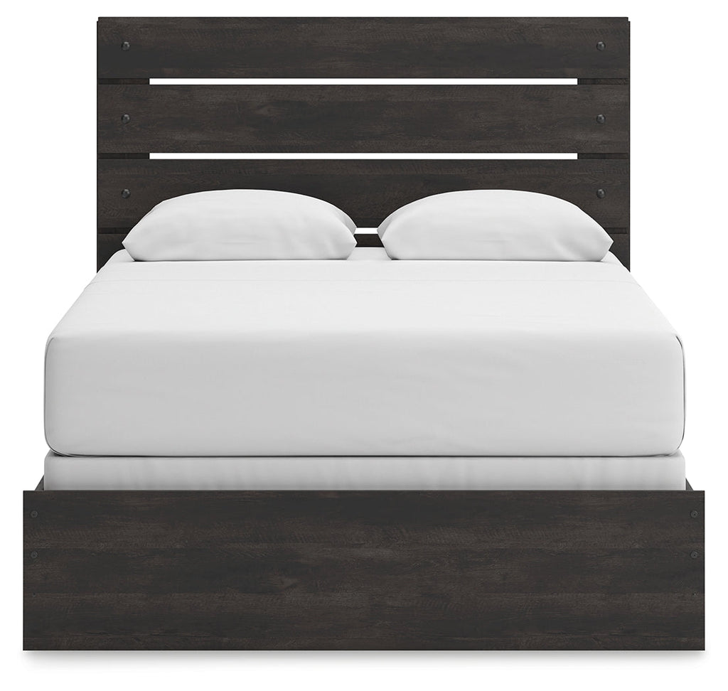 Hollivern Dark Gray Queen Panel Bed