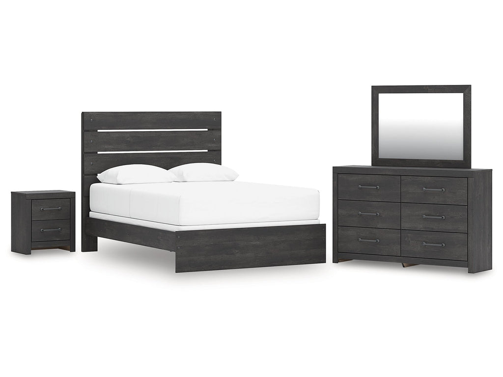 Hollivern Queen Panel Bedroom Set, Dark Gray