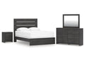 Hollivern Queen Panel Bedroom Set, Dark Gray