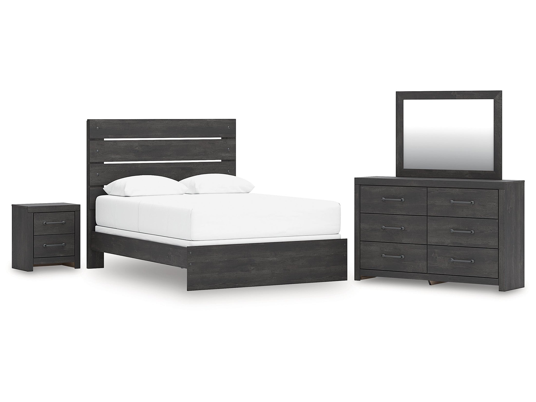 Hollivern Queen Panel Bedroom Set, Dark Gray