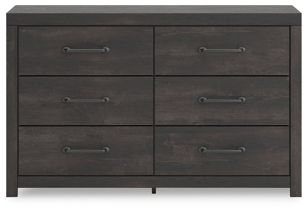 Hollivern Dark Gray Six Drawer Dresser