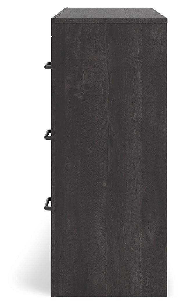 Hollivern Dark Gray Six Drawer Dresser