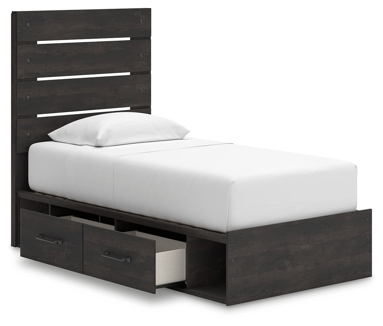 Hollivern Dark Gray Twin Panel Storage Youth Bed