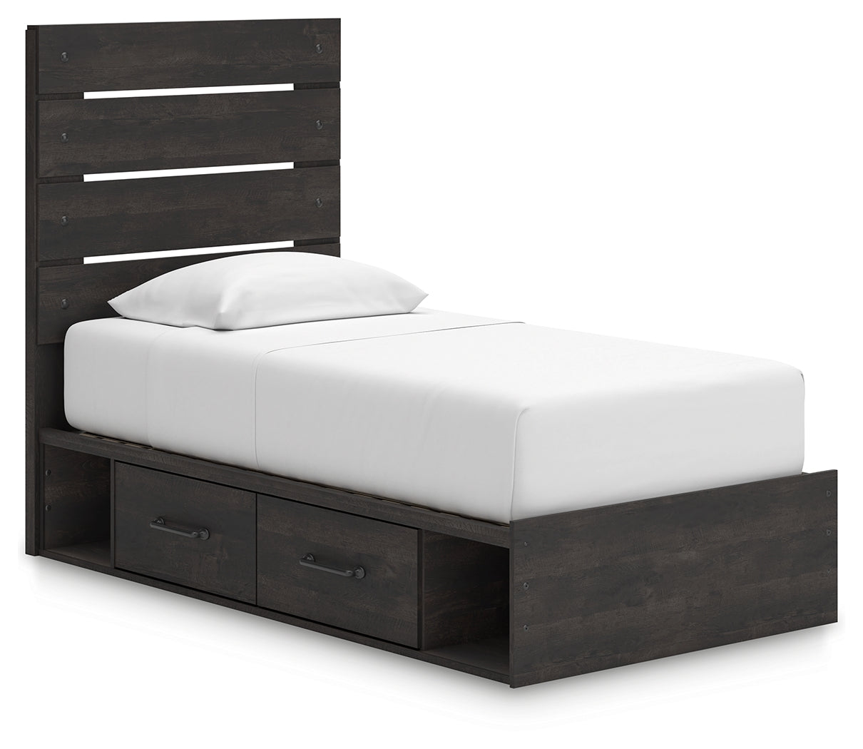 Hollivern Dark Gray Twin Panel Youth Bed w/Storage