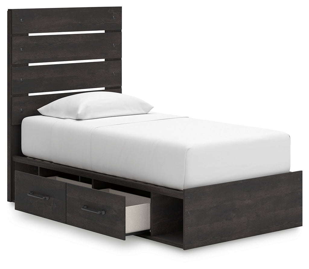 Hollivern Dark Gray Twin Panel Youth Bed w/Storage