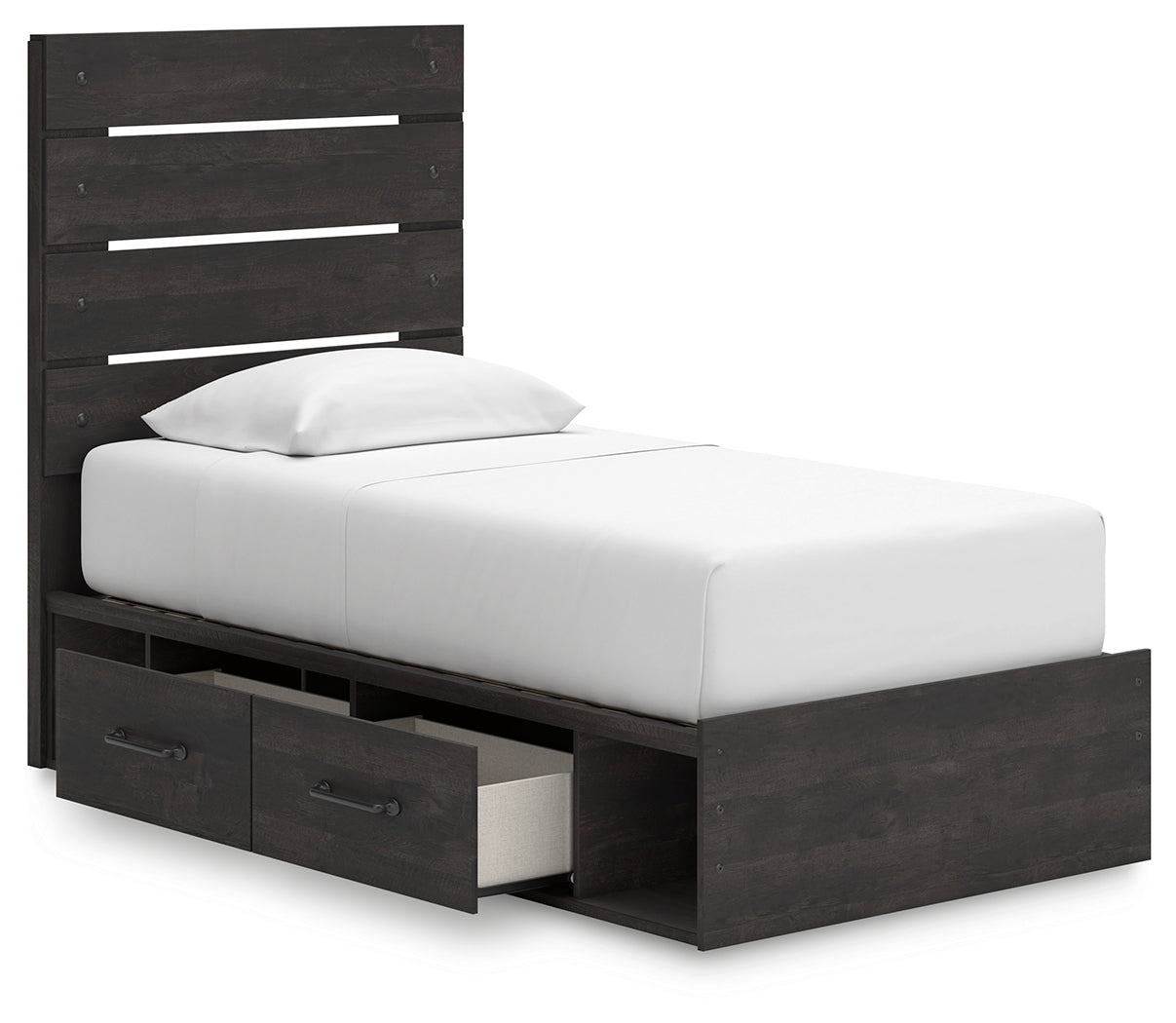 Hollivern Dark Gray Twin Panel Youth Bed w/Storage