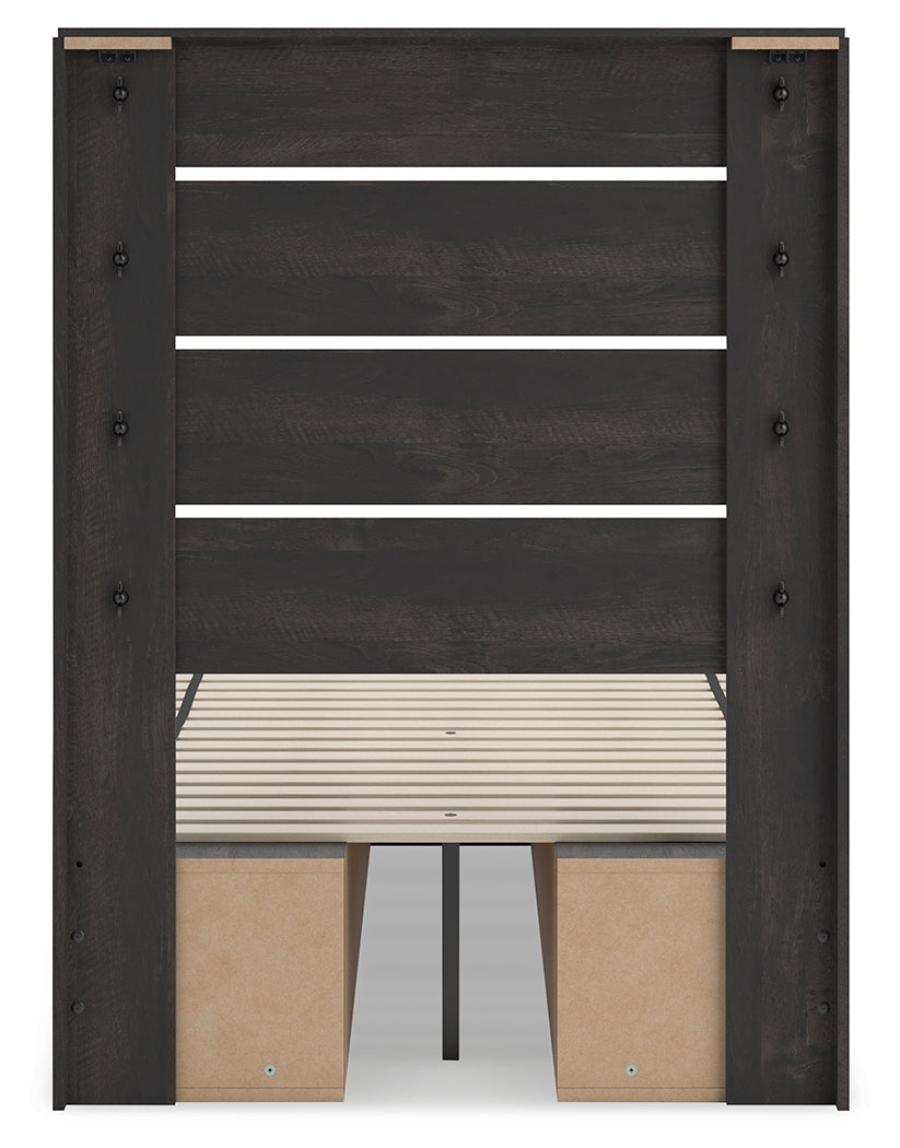 Hollivern Dark Gray Twin Panel Youth Bed w/Storage