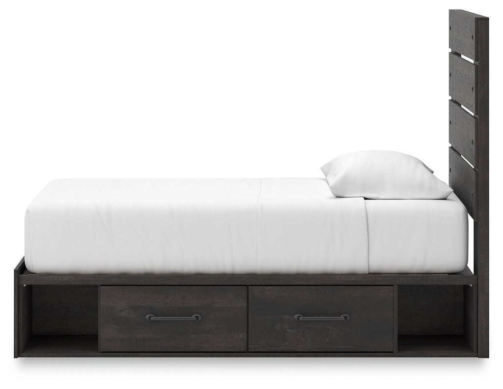 Hollivern Dark Gray Twin Panel Youth Bed w/Storage