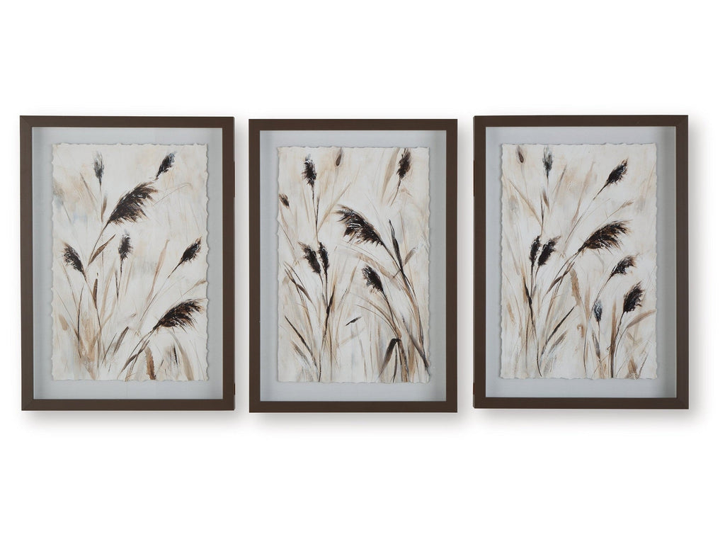 Honslow Brown/Black/White Wall Art Set (Set of 3)