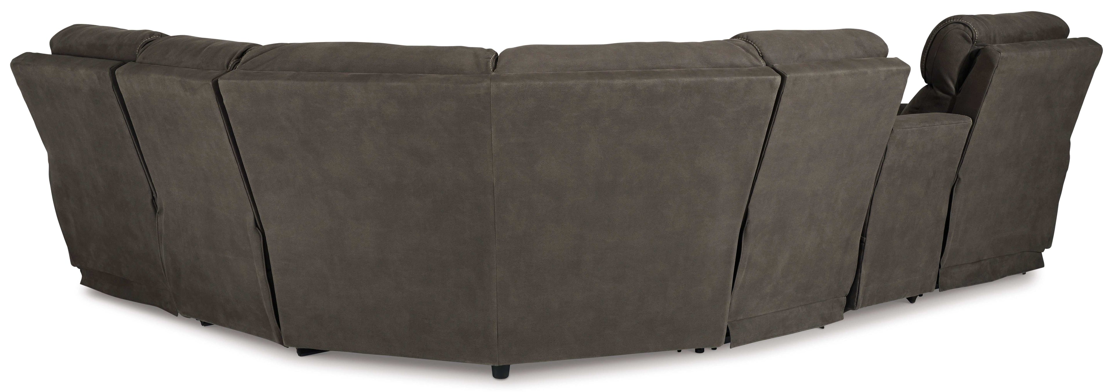 Hoopster Gunmetal 6pc Power Reclining Sectional w/ Touchscreen Console