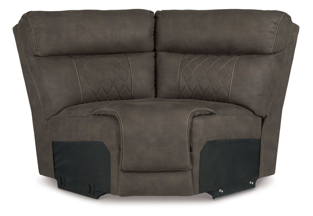 Hoopster Gunmetal 6pc Power Reclining Sectional w/ Touchscreen Console