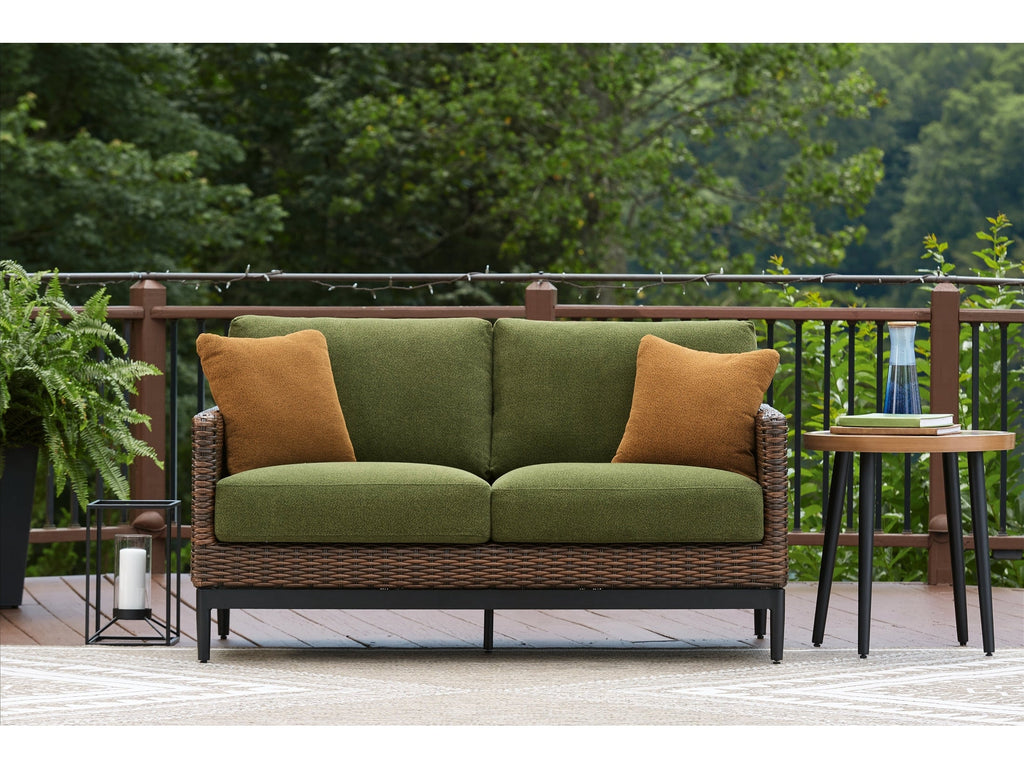 Horizon Hall Brown/Green Loveseat w/Cushion