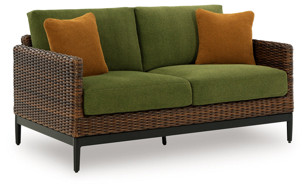 Horizon Hall Brown/Green Loveseat w/Cushion