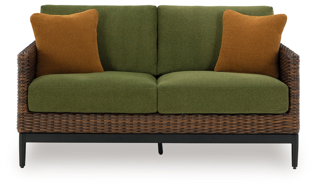 Horizon Hall Brown/Green Loveseat w/Cushion