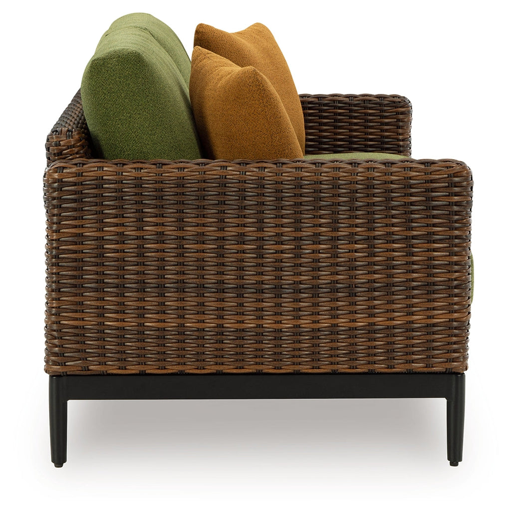 Horizon Hall Brown/Green Loveseat w/Cushion
