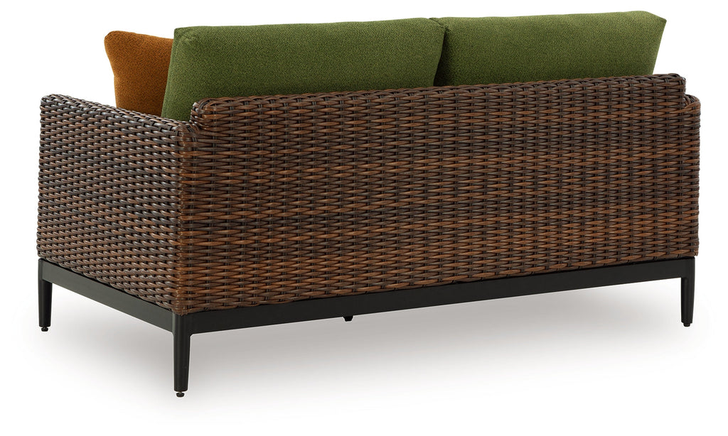 Horizon Hall Brown/Green Loveseat w/Cushion