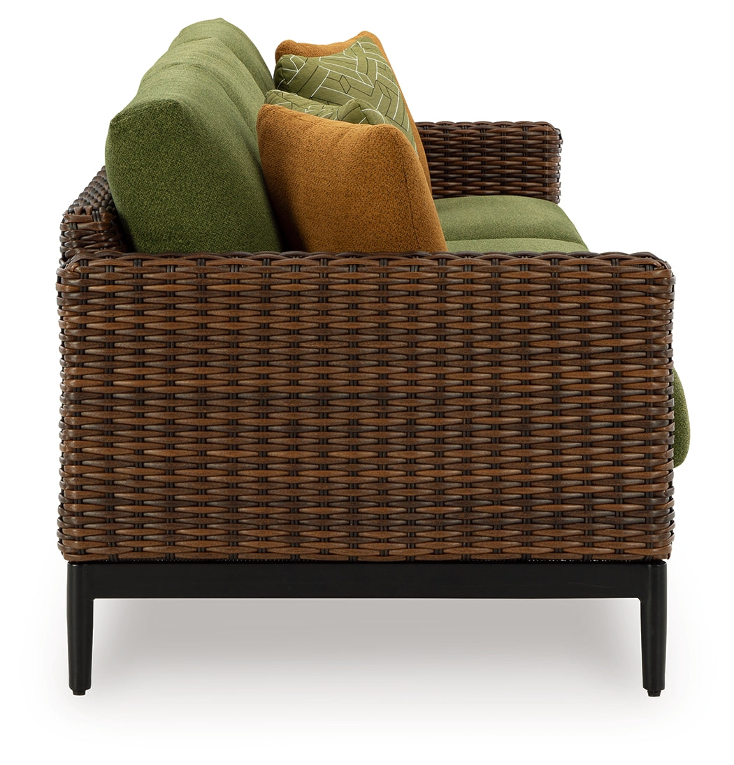 Horizon Hall Brown/Green Sofa with Cushion