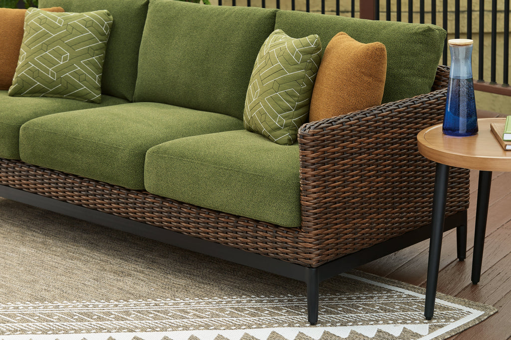 Horizon Hall Brown/Green Sofa with Cushion
