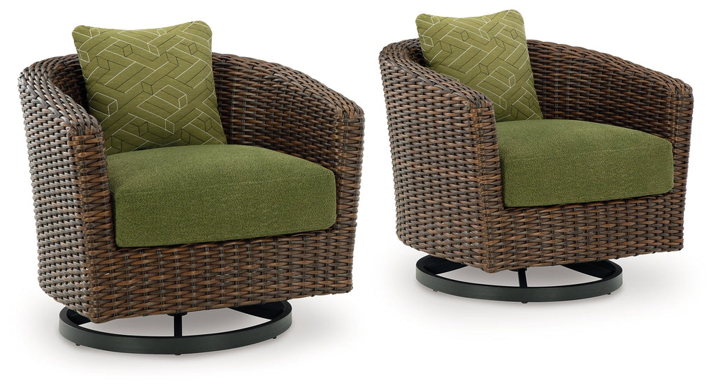 Horizon Hall Brown/Green Swivel Lounge w/ Cushion