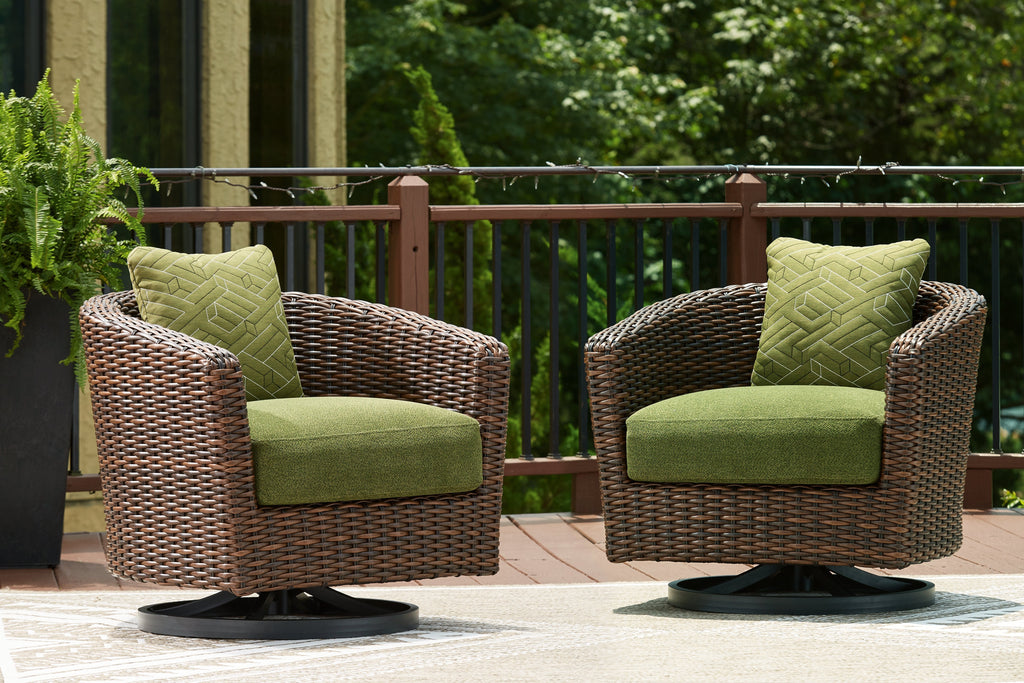 Horizon Hall Brown/Green Swivel Lounge w/ Cushion