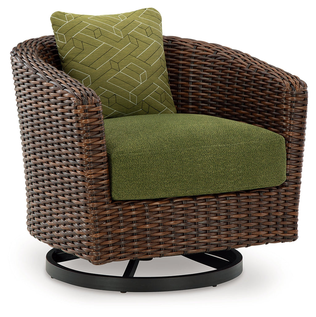 Horizon Hall Brown/Green Swivel Lounge w/ Cushion