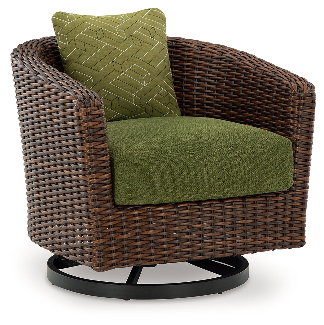 Horizon Hall Brown/Green Swivel Lounge w/ Cushion