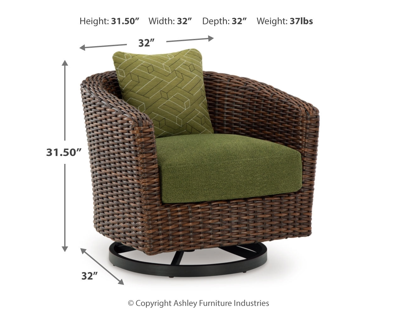 Horizon Hall Outdoor Sofa, 2 Lounge Chairs, Ottoman and Coffee Table, Brown