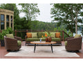 Horizon Hall Outdoor Sofa, 2 Lounge Chairs, Ottoman and Coffee Table, Brown