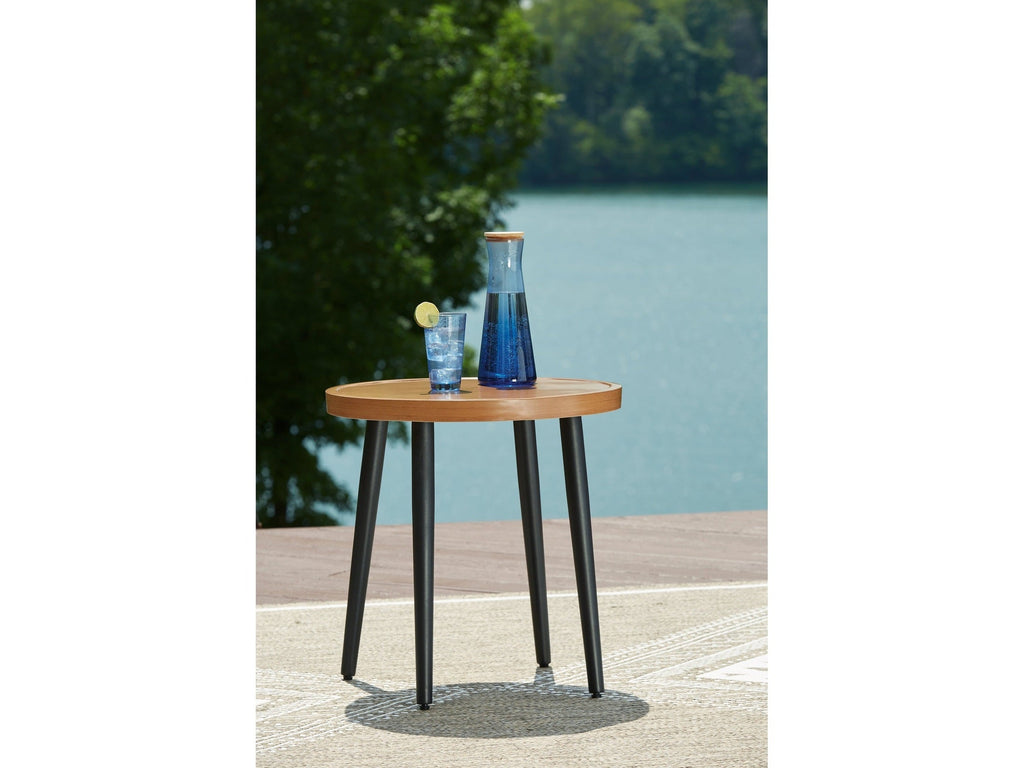 Horizon Hall Two-tone Brown Round End Table