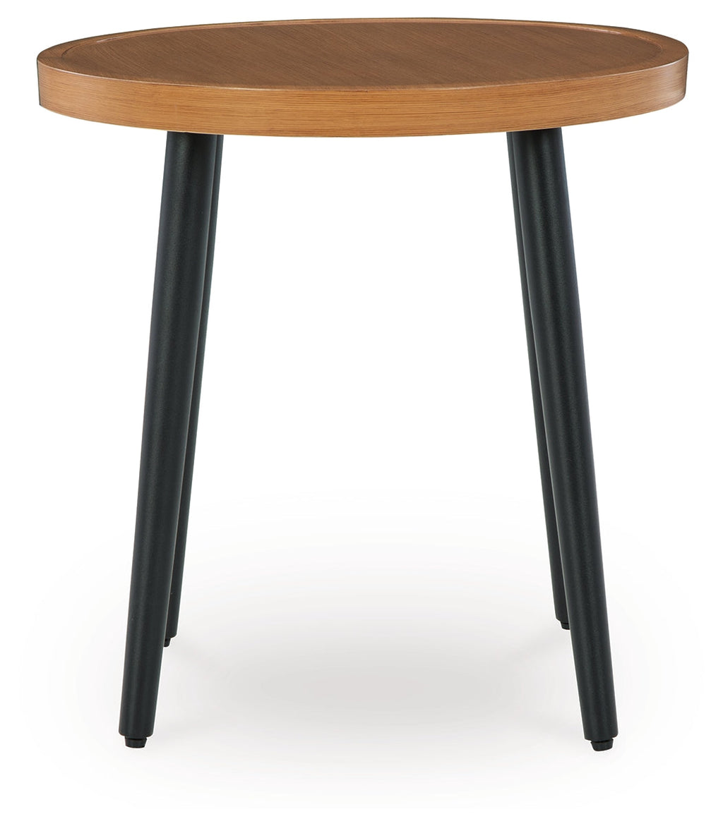 Horizon Hall Two-tone Brown Round End Table