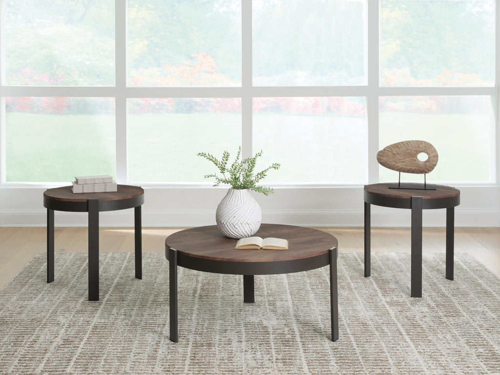 Horizon Hills Brown/Black Table (Set of 3)