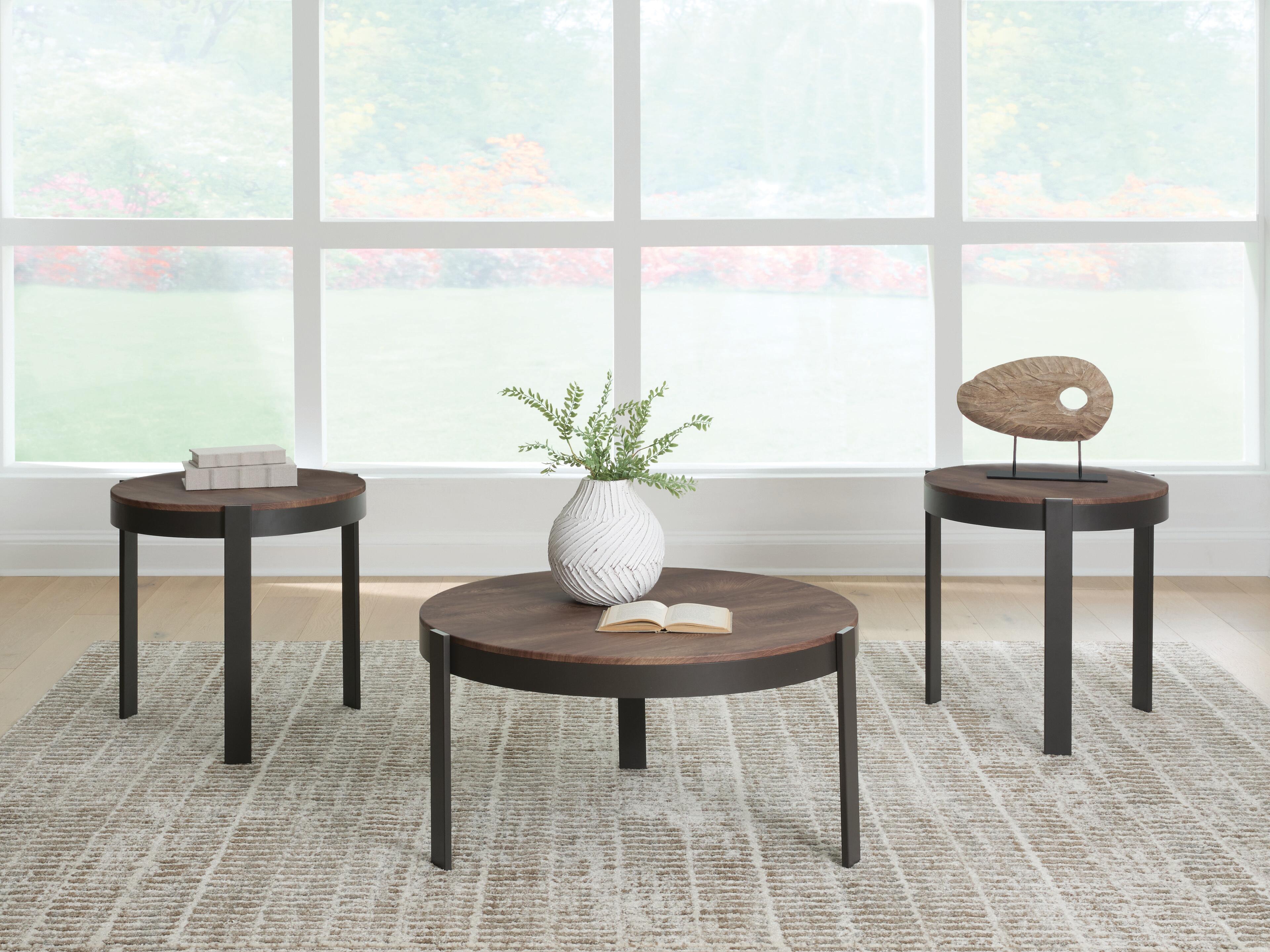 Horizon Hills Brown/Black Table (Set of 3)